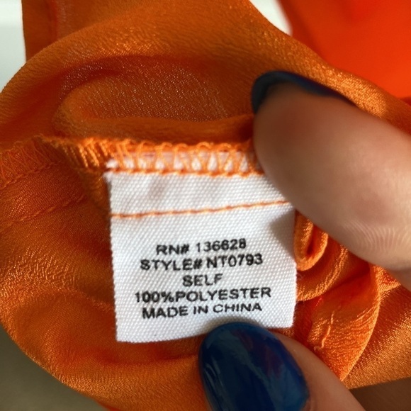 Naked Zebra Orange Keyhole Halter Tank Size Medium - Picture 4 of 4